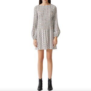 NWT Maje Rockina Pleated shift dress horse bit printed